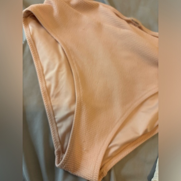 Old Navy Ribbed Pink & White Bathing-suit Bottoms High Waist Bikini Bottoms NWOT - Picture 4 of 10